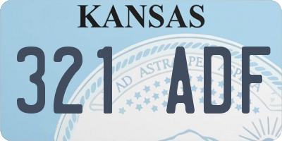 KS license plate 321ADF