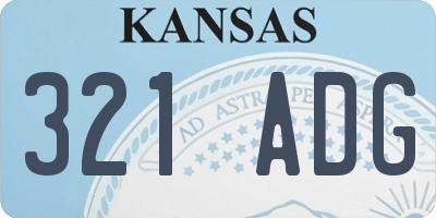 KS license plate 321ADG