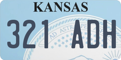 KS license plate 321ADH
