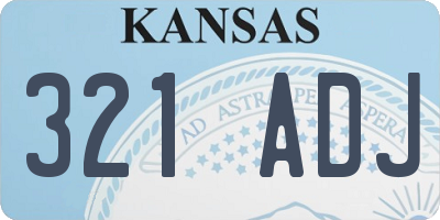 KS license plate 321ADJ
