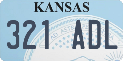 KS license plate 321ADL