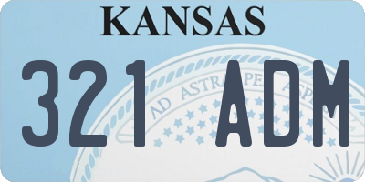KS license plate 321ADM
