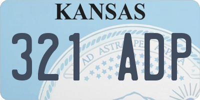 KS license plate 321ADP