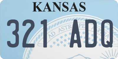 KS license plate 321ADQ