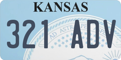 KS license plate 321ADV