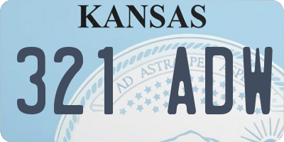KS license plate 321ADW