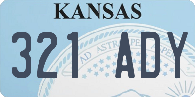 KS license plate 321ADY