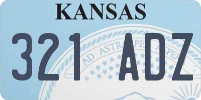 KS license plate 321ADZ