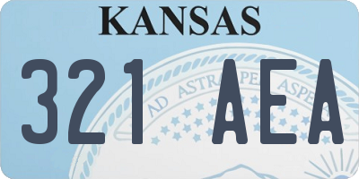 KS license plate 321AEA