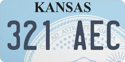 KS license plate 321AEC