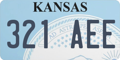 KS license plate 321AEE