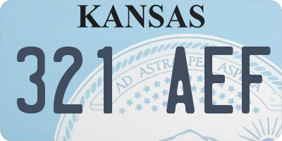 KS license plate 321AEF