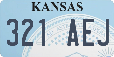 KS license plate 321AEJ