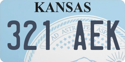 KS license plate 321AEK