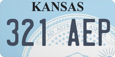 KS license plate 321AEP