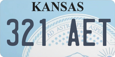 KS license plate 321AET