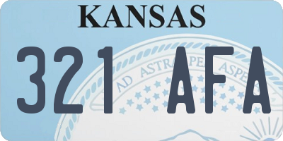 KS license plate 321AFA