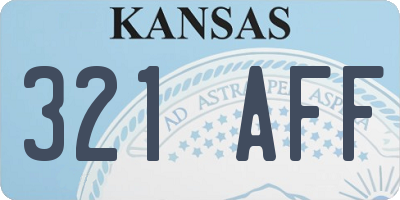 KS license plate 321AFF