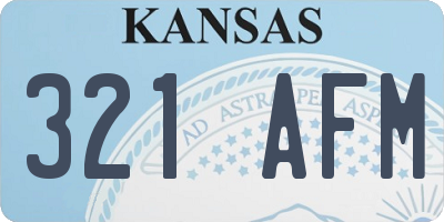 KS license plate 321AFM