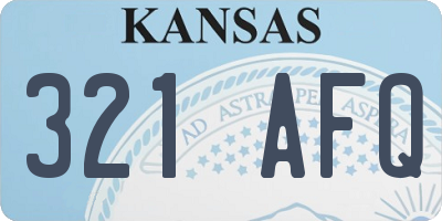 KS license plate 321AFQ