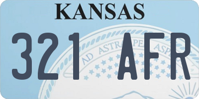 KS license plate 321AFR