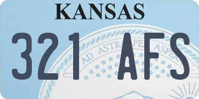 KS license plate 321AFS