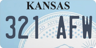 KS license plate 321AFW