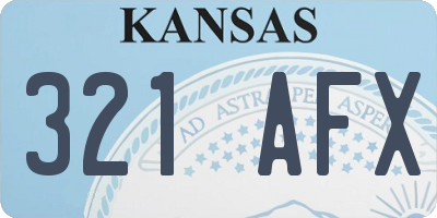 KS license plate 321AFX