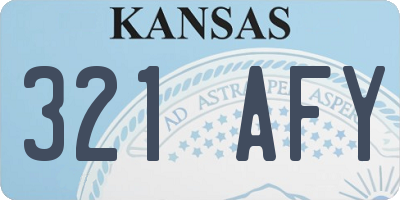 KS license plate 321AFY