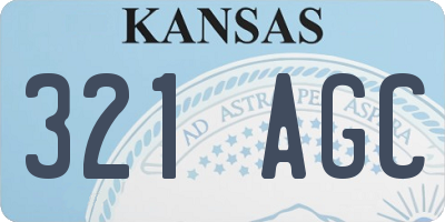 KS license plate 321AGC