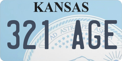 KS license plate 321AGE