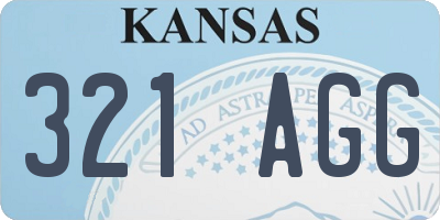 KS license plate 321AGG