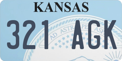 KS license plate 321AGK
