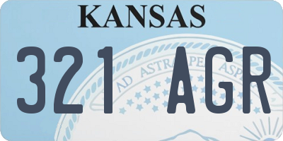 KS license plate 321AGR