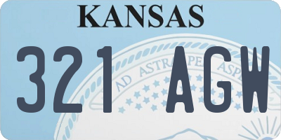 KS license plate 321AGW