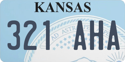 KS license plate 321AHA