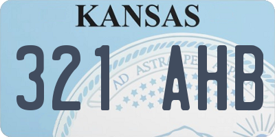KS license plate 321AHB