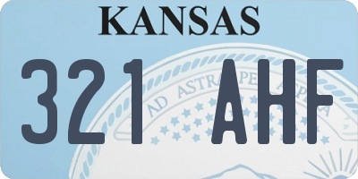 KS license plate 321AHF