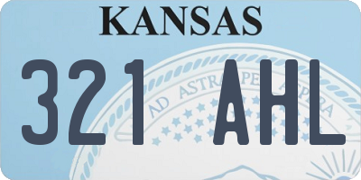 KS license plate 321AHL