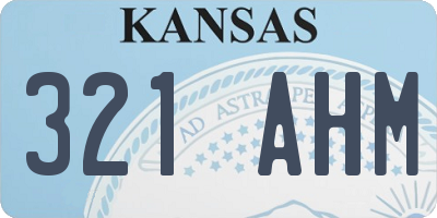 KS license plate 321AHM