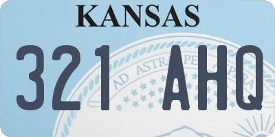 KS license plate 321AHQ