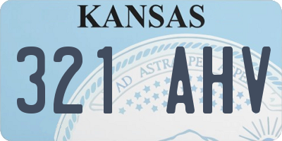 KS license plate 321AHV