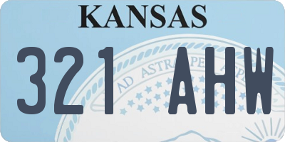 KS license plate 321AHW
