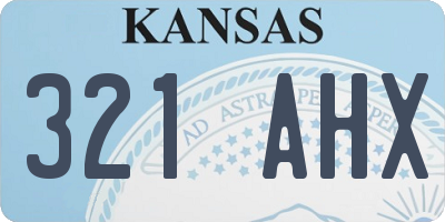 KS license plate 321AHX