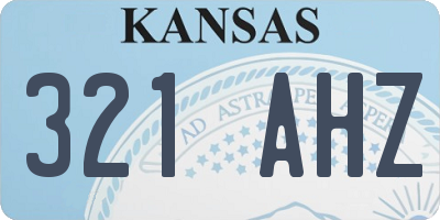 KS license plate 321AHZ