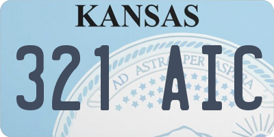 KS license plate 321AIC