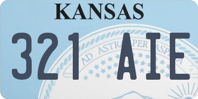 KS license plate 321AIE