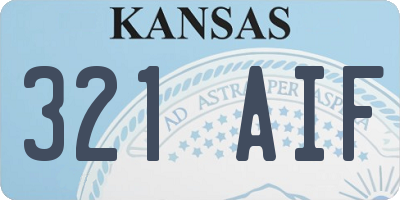 KS license plate 321AIF