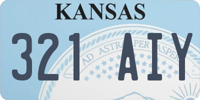 KS license plate 321AIY