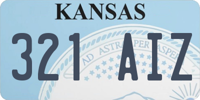 KS license plate 321AIZ